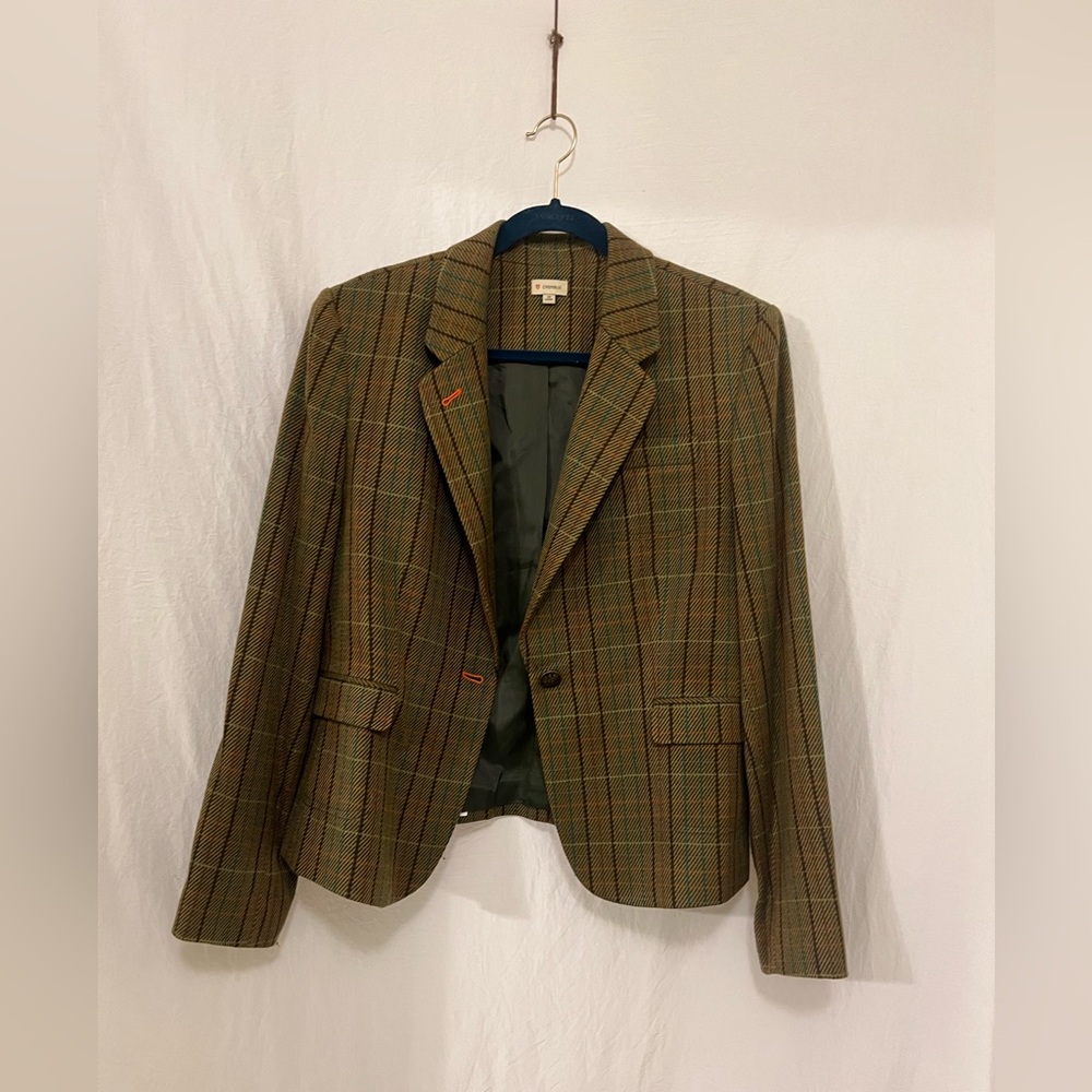 Daniel Cremieux Tan and Blue Plaid Jacket